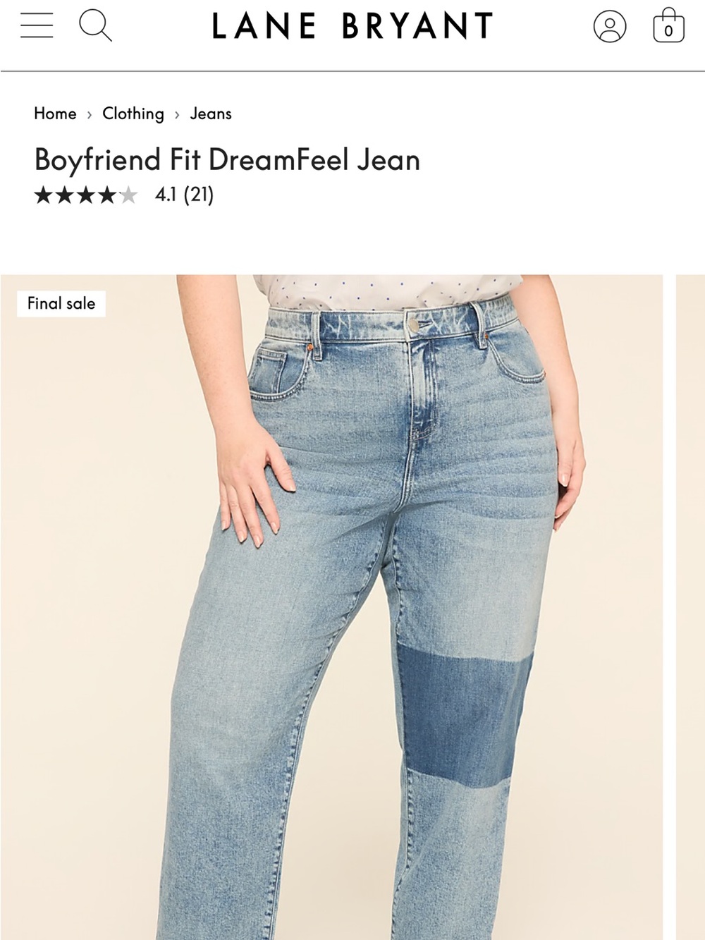 Lane Bryant Two-Tone Light and Dark Blue Boyfriend Jeans
